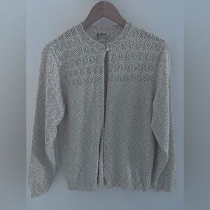 Vintage made in Canada d’Allaire cream Elegant open Cardigan Sweater